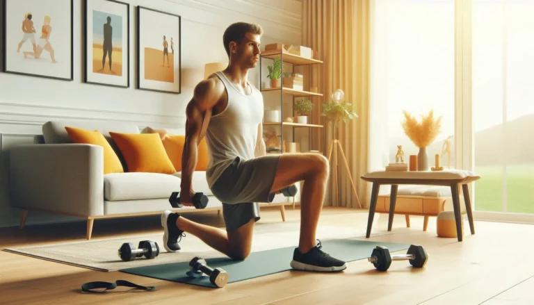 a man doing squats with weights for home workouts