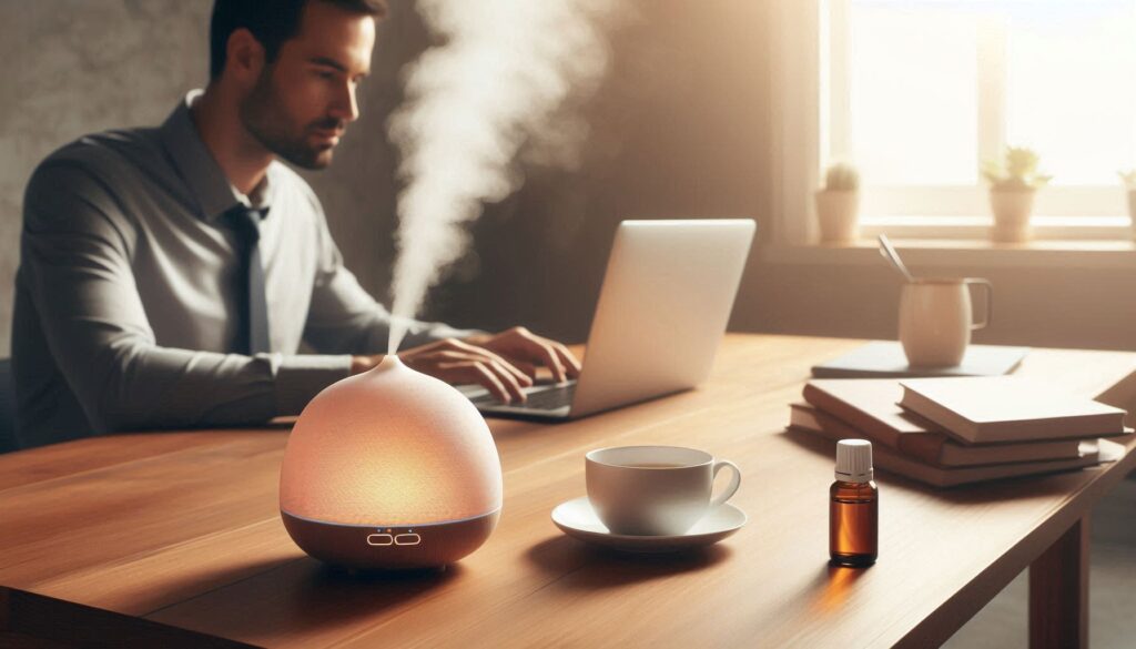 Essential Oil Diffuser on a work desk