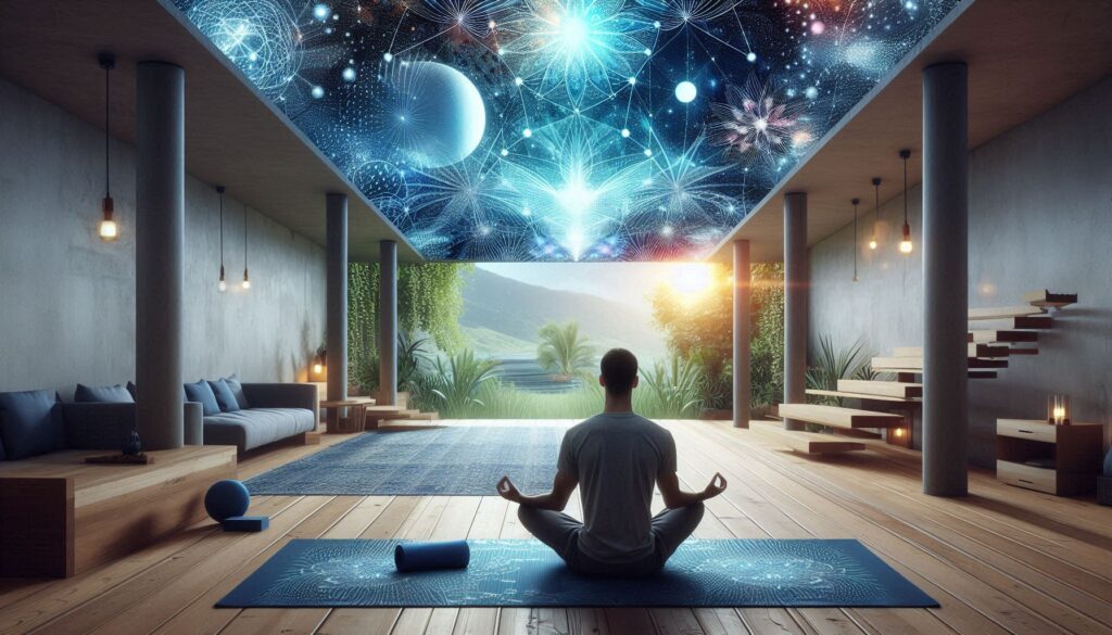 Person meditating in a tranquil indoor space